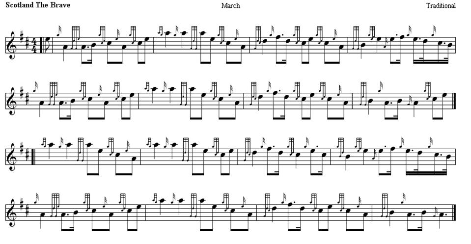 partition de cornemuse écossaise